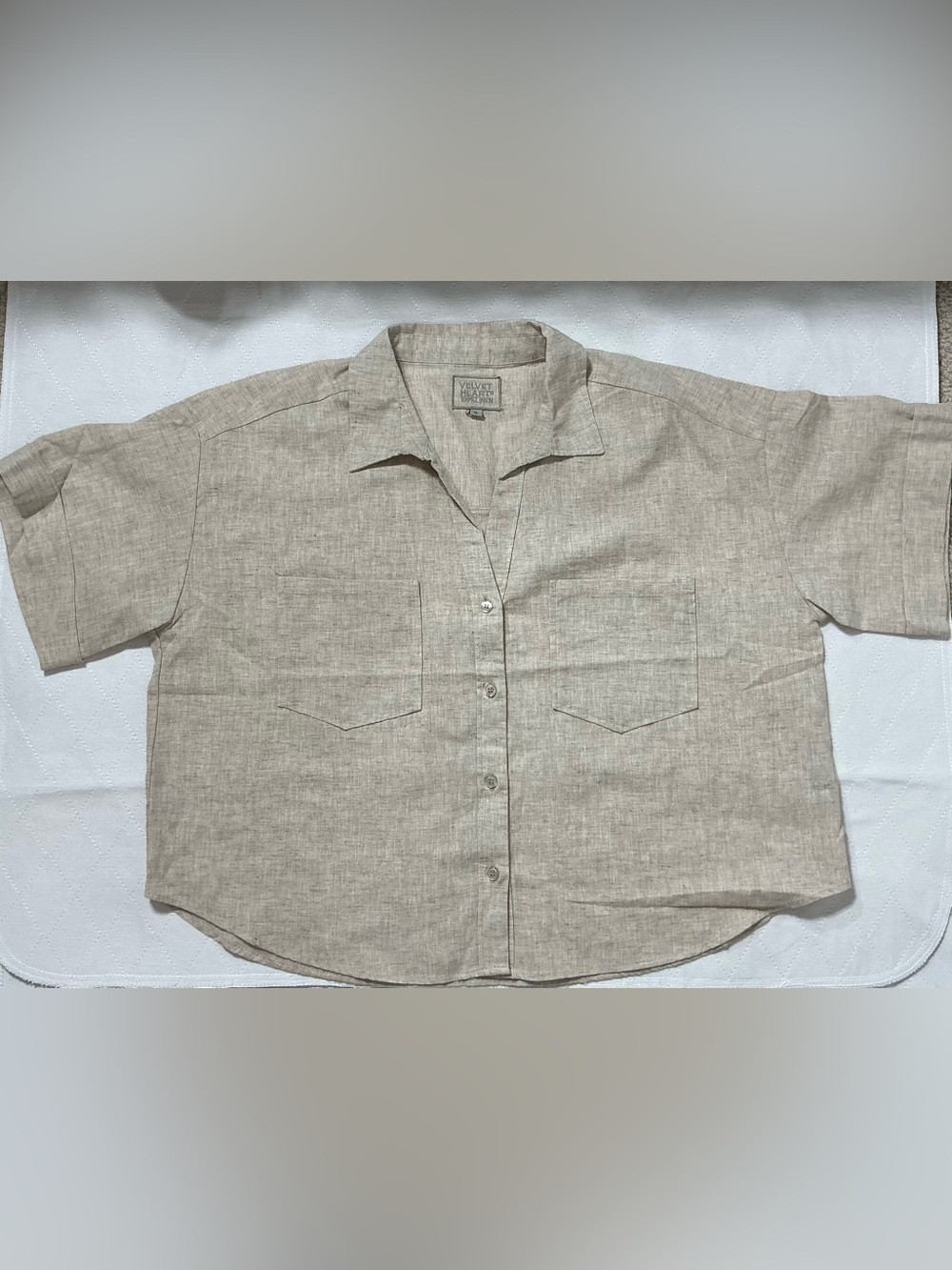 Velvet Heart Suzanne Rye Linen Button Down Shirt New XL